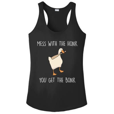 Mess With The Honk You Get The Bonk Ladies PosiCharge Competitor Racerback Tank