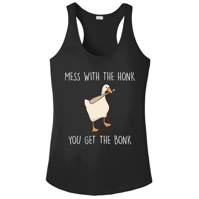 Mess With The Honk You Get The Bonk Ladies PosiCharge Competitor Racerback Tank