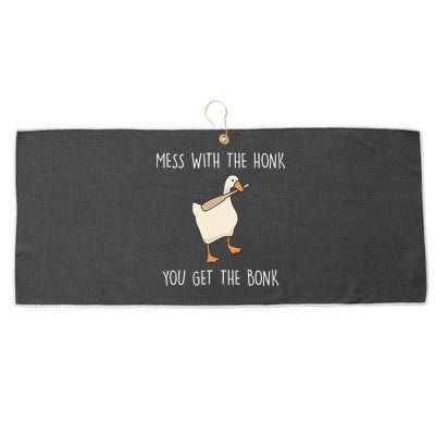 Mess With The Honk You Get The Bonk Large Microfiber Waffle Golf Towel