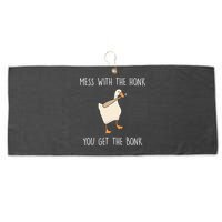 Mess With The Honk You Get The Bonk Large Microfiber Waffle Golf Towel