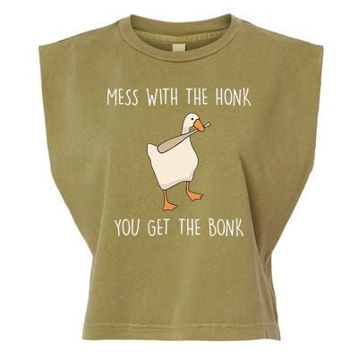 Mess With The Honk You Get The Bonk Garment-Dyed Women's Muscle Tee