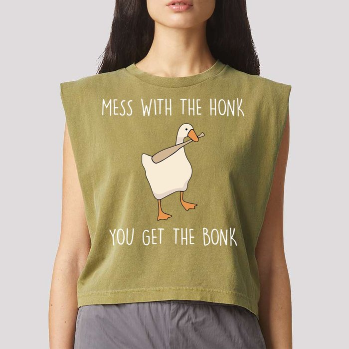 Mess With The Honk You Get The Bonk Garment-Dyed Women's Muscle Tee