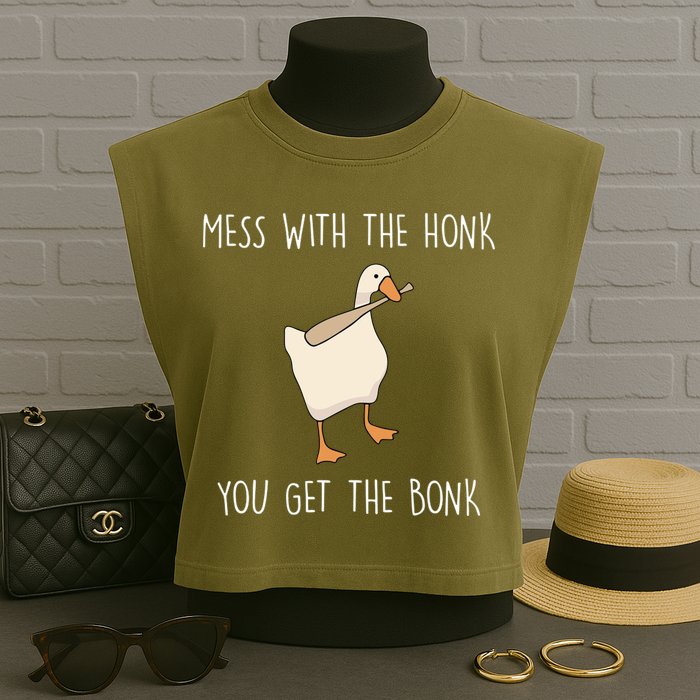 Mess With The Honk You Get The Bonk Garment-Dyed Women's Muscle Tee