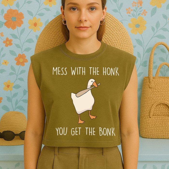 Mess With The Honk You Get The Bonk Garment-Dyed Women's Muscle Tee