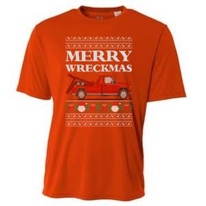 Merry Wreckmas Tow Truck Driver Ugly Christmas Gift Cooling Performance Crew T-Shirt