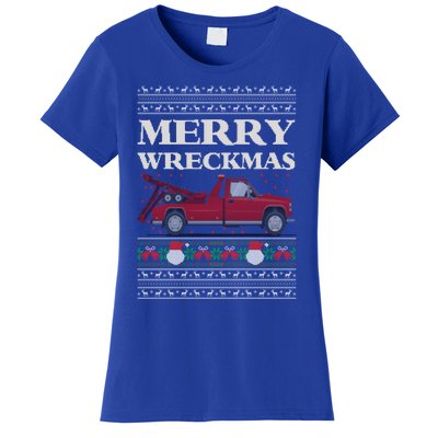 Merry Wreckmas Tow Truck Driver Ugly Christmas Gift Women's T-Shirt