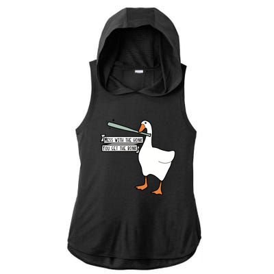 Mess With The Honk You Get The Bonk Goose Ladies PosiCharge Tri-Blend Wicking Draft Hoodie Tank