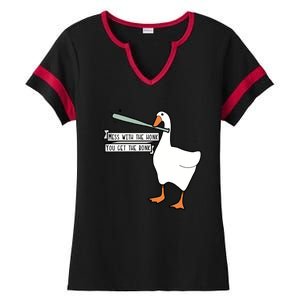 Mess With The Honk You Get The Bonk Goose Ladies Halftime Notch Neck Tee