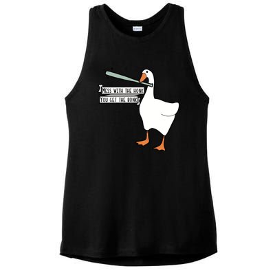 Mess With The Honk You Get The Bonk Goose Ladies PosiCharge Tri-Blend Wicking Tank