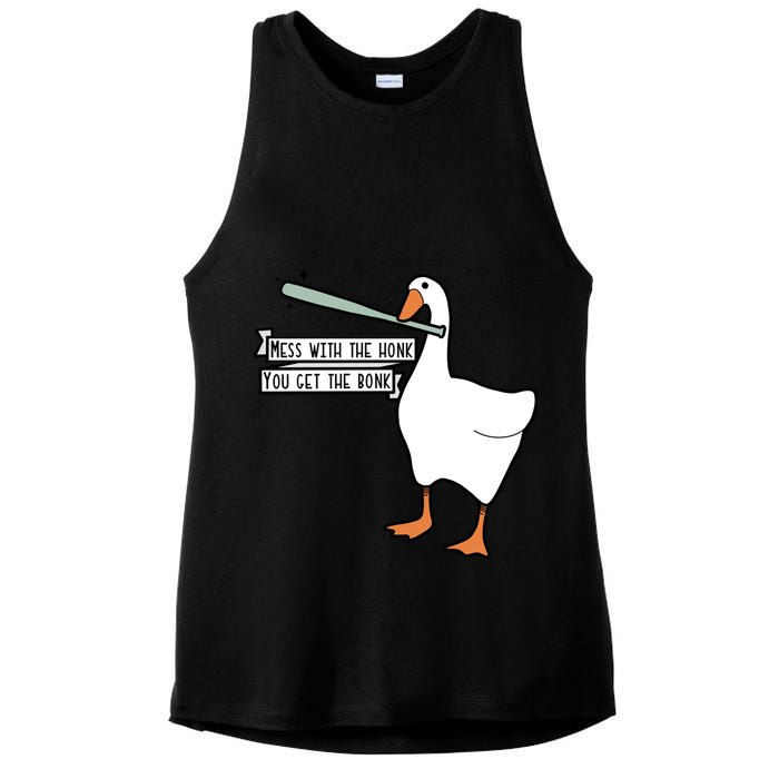 Mess With The Honk You Get The Bonk Goose Ladies PosiCharge Tri-Blend Wicking Tank