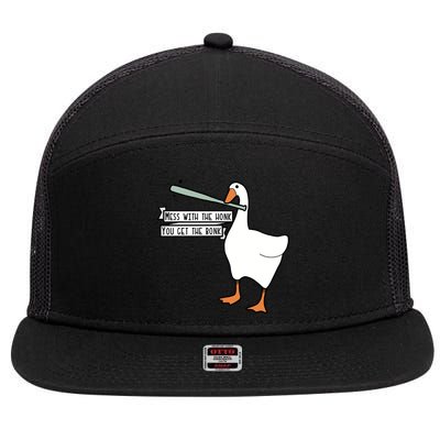 Mess With The Honk You Get The Bonk Goose 7 Panel Mesh Trucker Snapback Hat