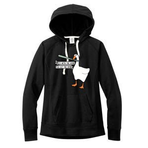 Mess With The Honk You Get The Bonk Goose Women's Fleece Hoodie