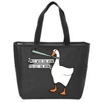 Mess With The Honk You Get The Bonk Goose Zip Tote Bag