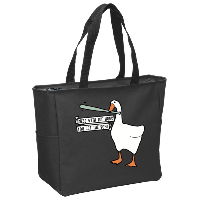 Mess With The Honk You Get The Bonk Goose Zip Tote Bag