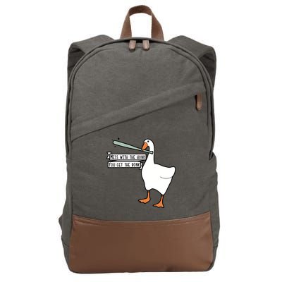 Mess With The Honk You Get The Bonk Goose Cotton Canvas Backpack