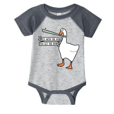 Mess With The Honk You Get The Bonk Goose Infant Baby Jersey Bodysuit