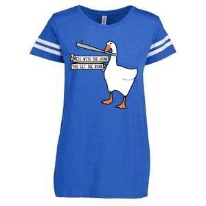 Mess With The Honk You Get The Bonk Goose Enza Ladies Jersey Football T-Shirt