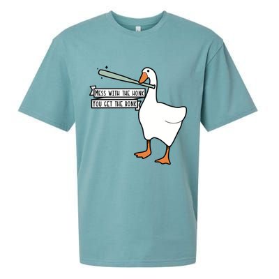 Mess With The Honk You Get The Bonk Goose Sueded Cloud Jersey T-Shirt
