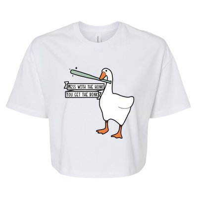 Mess With The Honk You Get The Bonk Goose Bella+Canvas Jersey Crop Tee