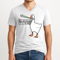Mess With The Honk You Get The Bonk Goose V-Neck T-Shirt