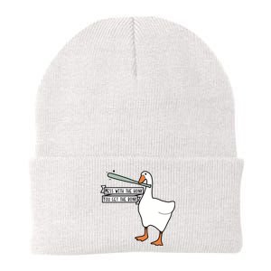 Mess With The Honk You Get The Bonk Goose Knit Cap Winter Beanie