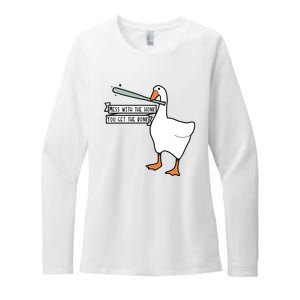 Mess With The Honk You Get The Bonk Goose Womens CVC Long Sleeve Shirt