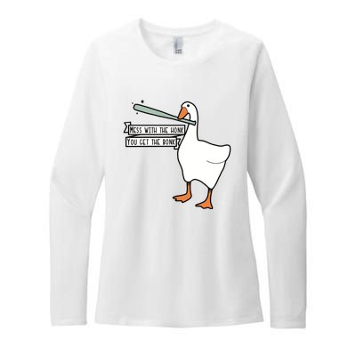 Mess With The Honk You Get The Bonk Goose Womens CVC Long Sleeve Shirt