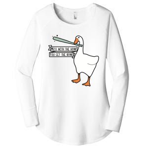 Mess With The Honk You Get The Bonk Goose Women's Perfect Tri Tunic Long Sleeve Shirt