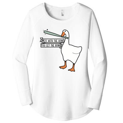 Mess With The Honk You Get The Bonk Goose Women's Perfect Tri Tunic Long Sleeve Shirt