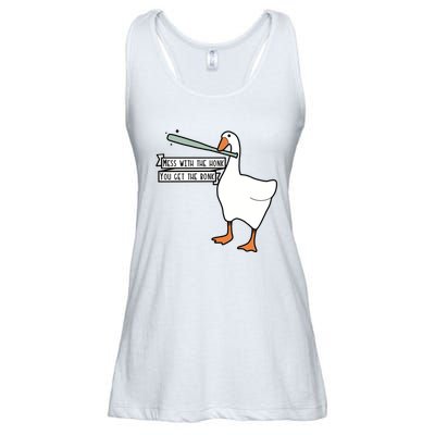 Mess With The Honk You Get The Bonk Goose Ladies Essential Flowy Tank