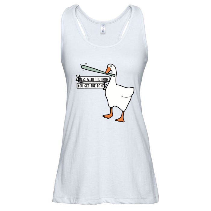 Mess With The Honk You Get The Bonk Goose Ladies Essential Flowy Tank