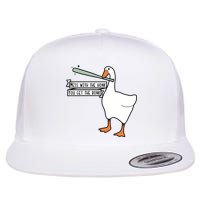 Mess With The Honk You Get The Bonk Goose Flat Bill Trucker Hat