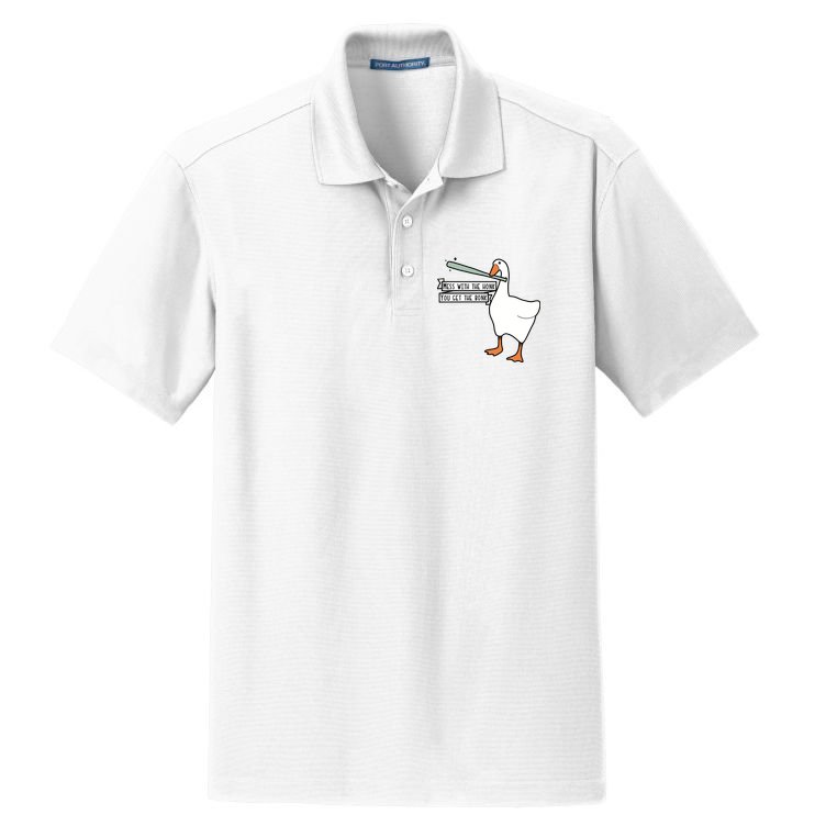 Mess With The Honk You Get The Bonk Goose Dry Zone Grid Polo