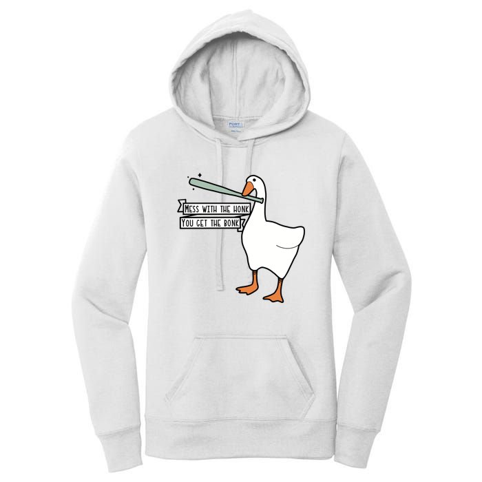 Mess With The Honk You Get The Bonk Goose Women's Pullover Hoodie