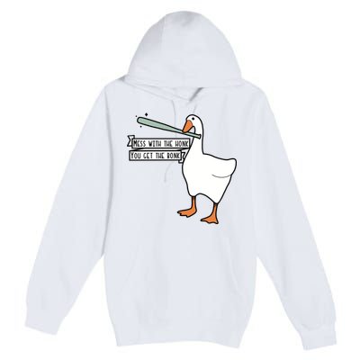 Mess With The Honk You Get The Bonk Goose Premium Pullover Hoodie