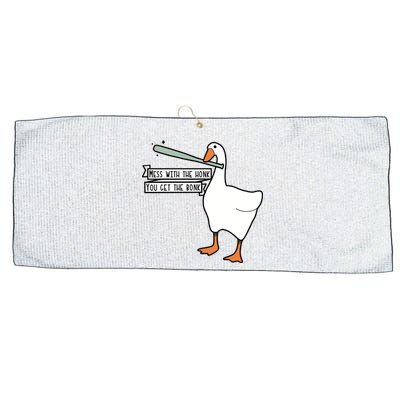 Mess With The Honk You Get The Bonk Goose Large Microfiber Waffle Golf Towel