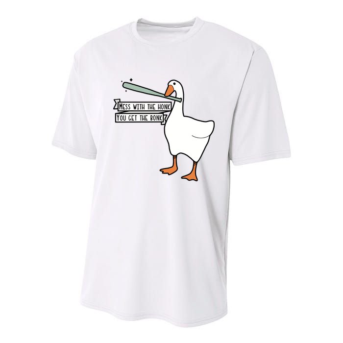 Mess With The Honk You Get The Bonk Goose Youth Performance Sprint T-Shirt