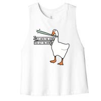 Mess With The Honk You Get The Bonk Goose Women's Racerback Cropped Tank