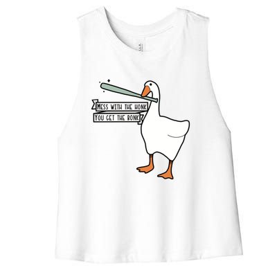 Mess With The Honk You Get The Bonk Goose Women's Racerback Cropped Tank