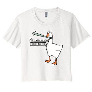 Mess With The Honk You Get The Bonk Goose Women's Crop Top Tee