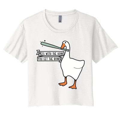 Mess With The Honk You Get The Bonk Goose Crop Top