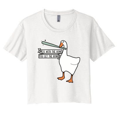 Mess With The Honk You Get The Bonk Goose Women's Crop Top Tee