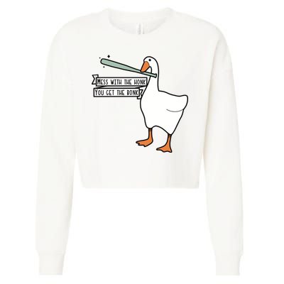Mess With The Honk You Get The Bonk Goose Cropped Pullover Crew