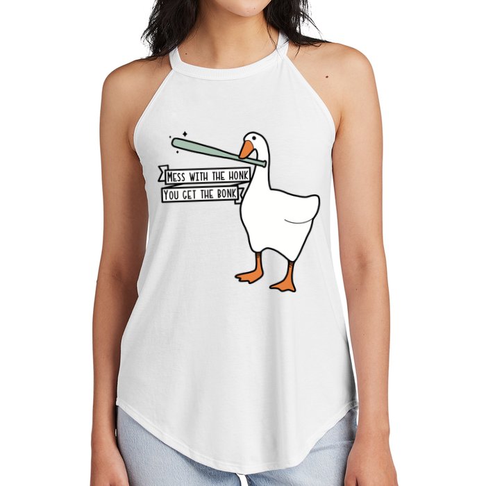 Mess With The Honk You Get The Bonk Goose Women's Perfect Tri Rocker Tank