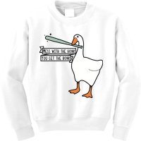 Mess With The Honk You Get The Bonk Goose Kids Sweatshirt