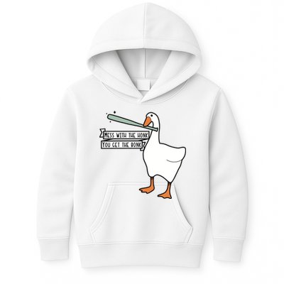 Mess With The Honk You Get The Bonk Goose Kids Hoodie
