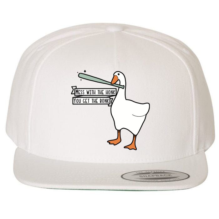Mess With The Honk You Get The Bonk Goose Wool Snapback Cap