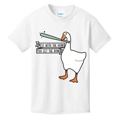 Mess With The Honk You Get The Bonk Goose Kids T-Shirt