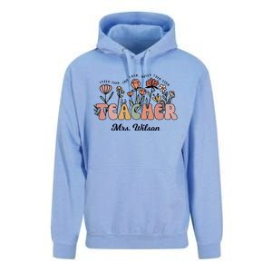 Mrs Wilson Teacher Wildflower Back To School Gift Unisex Surf Hoodie