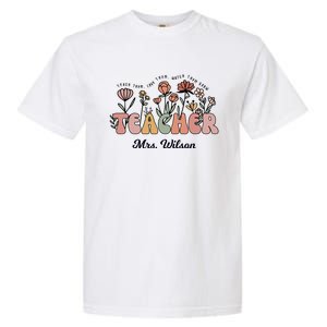 Mrs Wilson Teacher Wildflower Back To School Gift Garment-Dyed Heavyweight T-Shirt